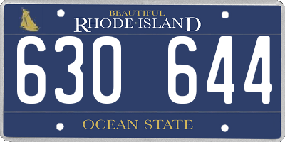 RI license plate 630644