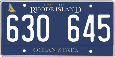RI license plate 630645