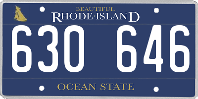 RI license plate 630646