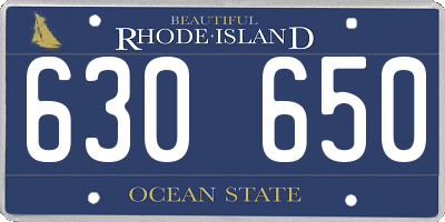 RI license plate 630650