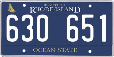 RI license plate 630651