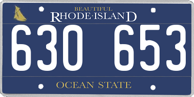 RI license plate 630653