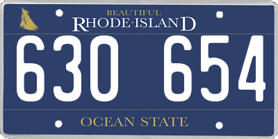 RI license plate 630654