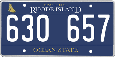 RI license plate 630657
