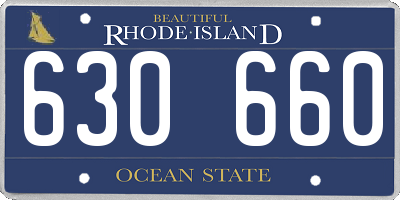 RI license plate 630660