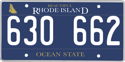 RI license plate 630662