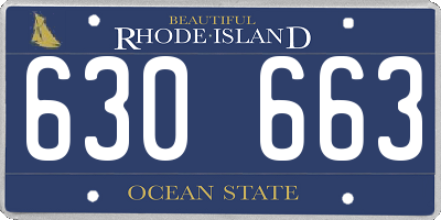 RI license plate 630663