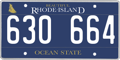 RI license plate 630664