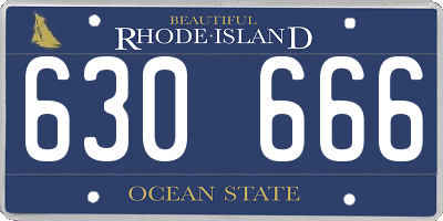 RI license plate 630666
