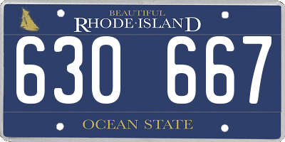 RI license plate 630667