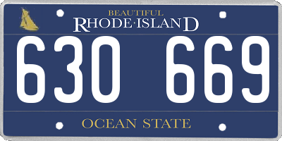 RI license plate 630669