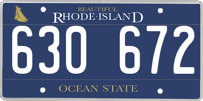 RI license plate 630672