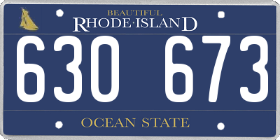 RI license plate 630673