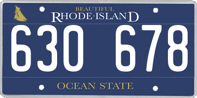 RI license plate 630678