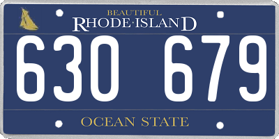 RI license plate 630679