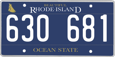 RI license plate 630681