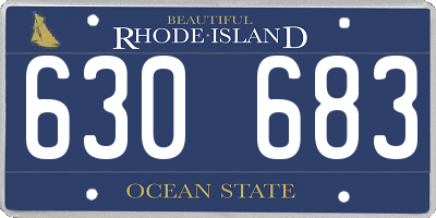 RI license plate 630683