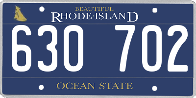 RI license plate 630702