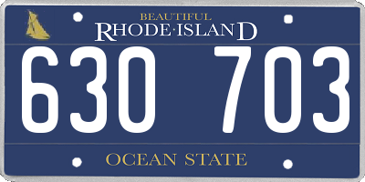 RI license plate 630703