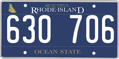 RI license plate 630706