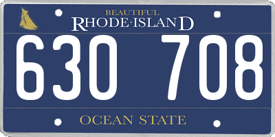 RI license plate 630708