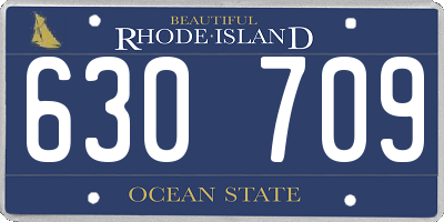 RI license plate 630709