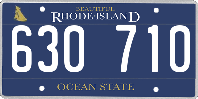 RI license plate 630710