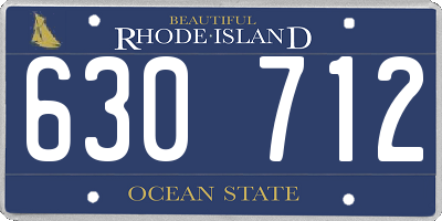 RI license plate 630712