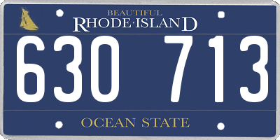 RI license plate 630713