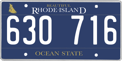RI license plate 630716