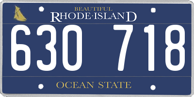 RI license plate 630718