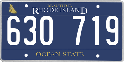 RI license plate 630719