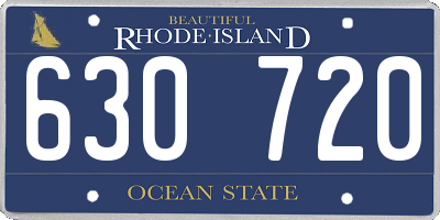 RI license plate 630720
