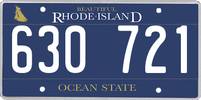 RI license plate 630721