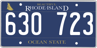 RI license plate 630723