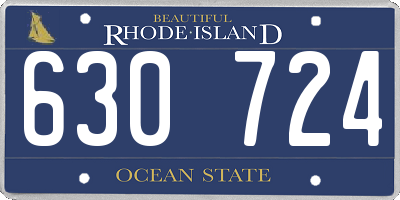 RI license plate 630724
