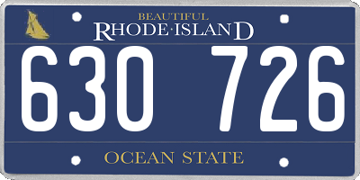 RI license plate 630726