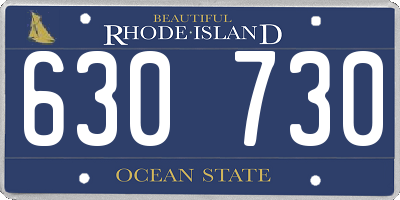 RI license plate 630730