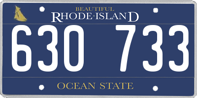 RI license plate 630733