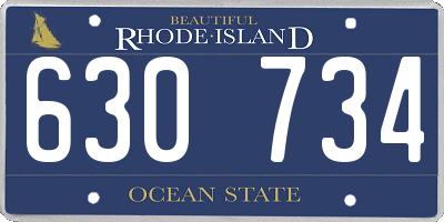 RI license plate 630734