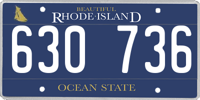 RI license plate 630736