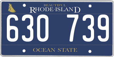 RI license plate 630739