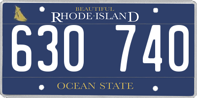RI license plate 630740