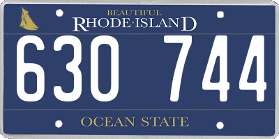 RI license plate 630744