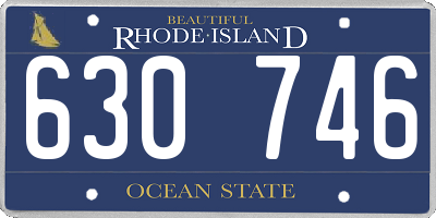RI license plate 630746