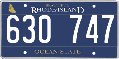 RI license plate 630747