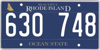 RI license plate 630748