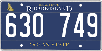 RI license plate 630749