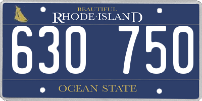 RI license plate 630750