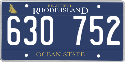 RI license plate 630752